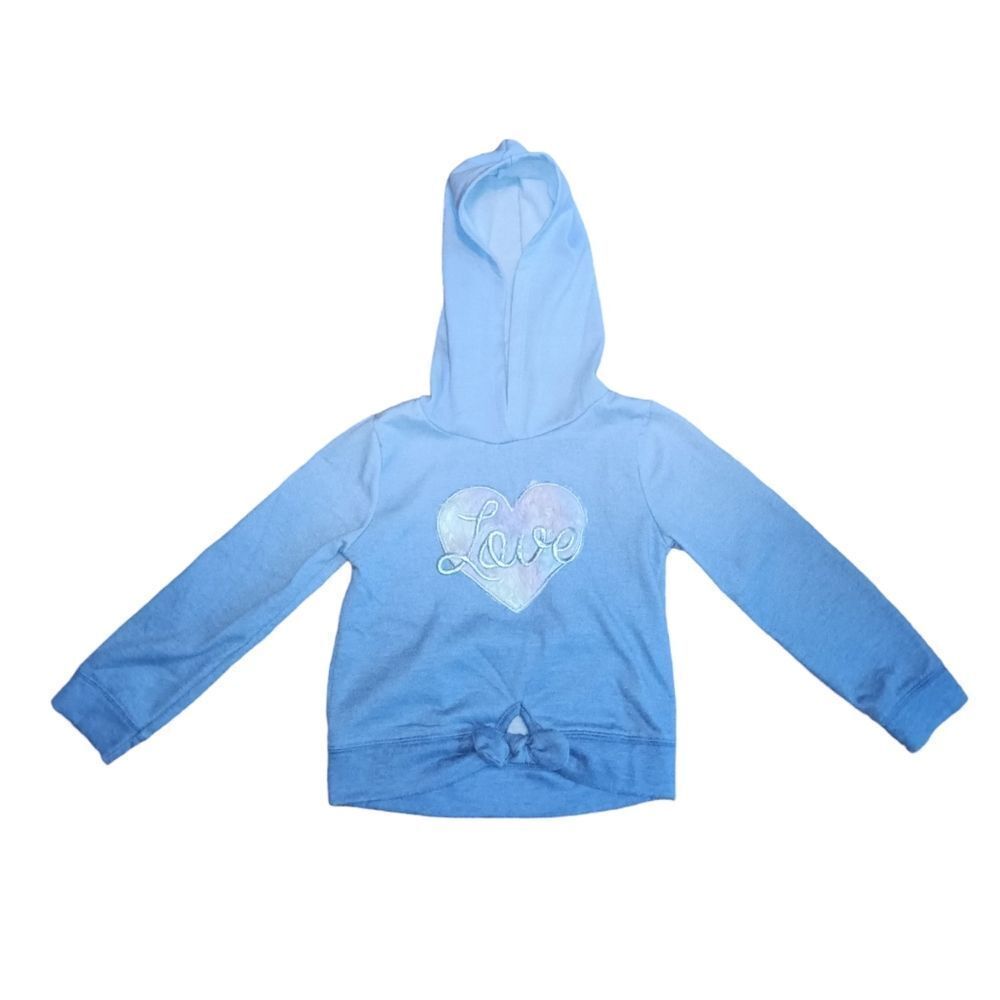 Btween Love Heart Sweatshirt Blue Ombre Top Girls Sz 5